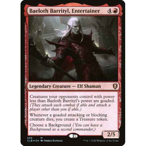 Commander Legends: Battle for Baldur's Gate - 655 - Baeloth Barrityl, Entertainer - Mythic - R - Foil