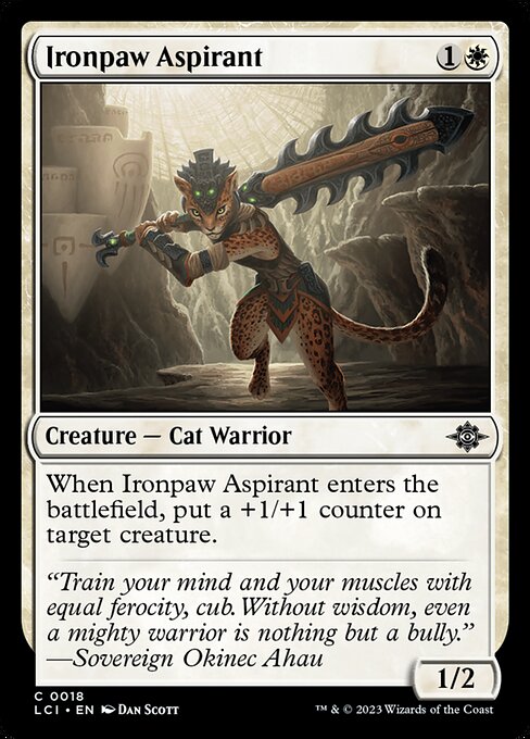 The Lost Caverns of Ixalan - 18 - Ironpaw Aspirant - Common - W - Non-foil (Front)