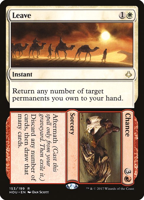 Hour of Devastation - 153 - Leave // Chance - Rare - WR - Non-foil