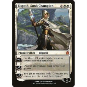 Theros - 9 - Elspeth, Sun's Champion - Mythic - W - Non-foil (Front)