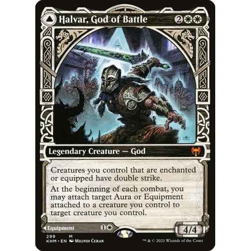 Kaldheim - 299 - Halvar, God of Battle // Sword of the Realms - Mythic - C - Non-foil