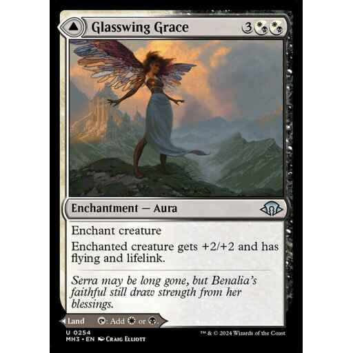 Modern Horizons 3 - 254 - Glasswing Grace // Age-Graced Chapel - Uncommon - C - Foil