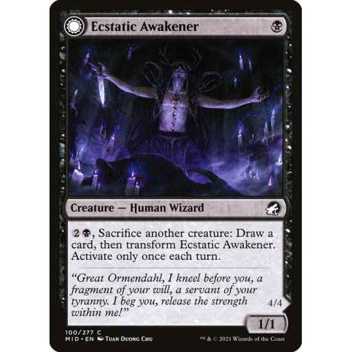 Innistrad: Midnight Hunt - 100 - Ecstatic Awakener // Awoken Demon - Common - C - Foil