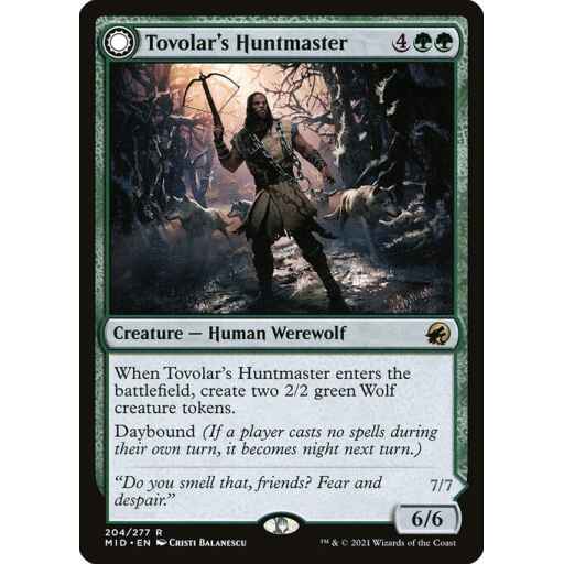 Innistrad: Midnight Hunt - 204 - Tovolar's Huntmaster // Tovolar's Packleader - Rare - C - Non-foil