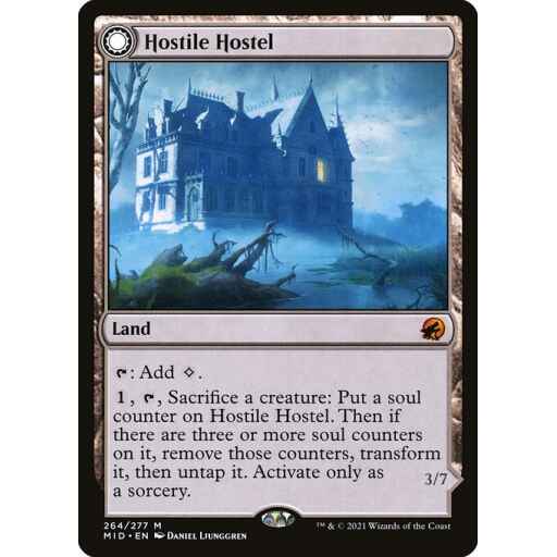 Innistrad: Midnight Hunt - 264 - Hostile Hostel // Creeping Inn - Mythic - C - Non-foil