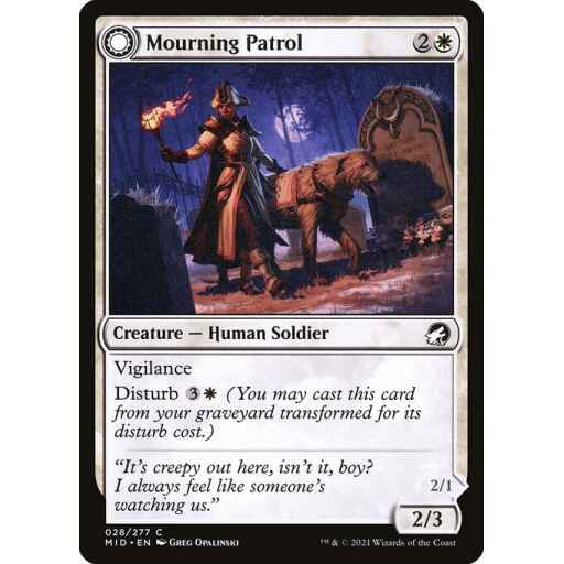 Innistrad: Midnight Hunt - 28 - Mourning Patrol // Morning Apparition - Common - C - Foil