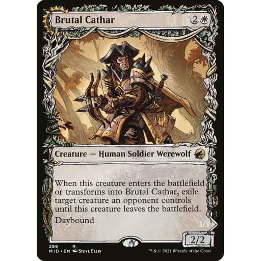 Innistrad: Midnight Hunt - 286 - Brutal Cathar // Moonrage Brute - Rare - C - Non-foil