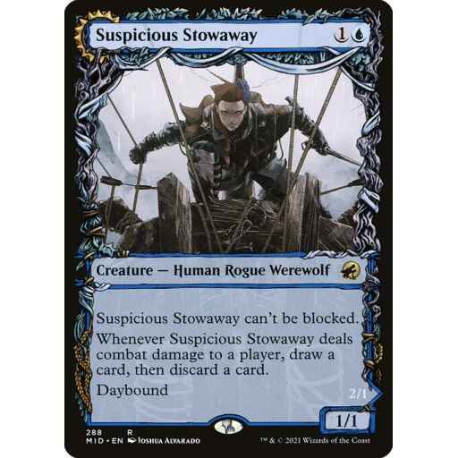 Innistrad: Midnight Hunt - 288 - Suspicious Stowaway // Seafaring Werewolf - Rare - C - Non-foil