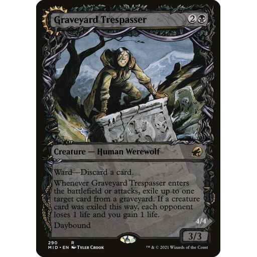 Innistrad: Midnight Hunt - 290 - Graveyard Trespasser // Graveyard Glutton - Rare - C - Non-foil