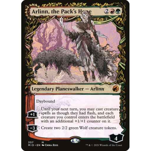 Innistrad: Midnight Hunt - 307 - Arlinn, the Pack's Hope // Arlinn, the Moon's Fury - Mythic - C - Non-foil