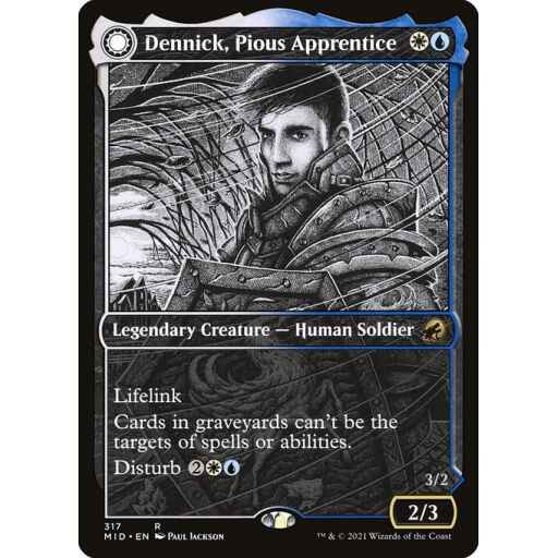 Innistrad: Midnight Hunt - 317 - Dennick, Pious Apprentice // Dennick, Pious Apparition - Rare - C - Non-foil