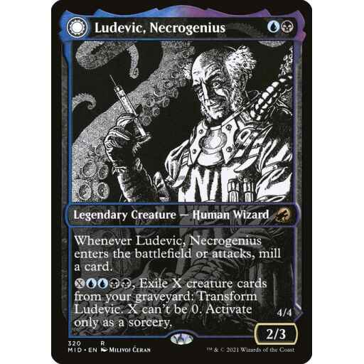 Innistrad: Midnight Hunt - 320 - Ludevic, Necrogenius // Olag, Ludevic's Hubris - Rare - C - Foil