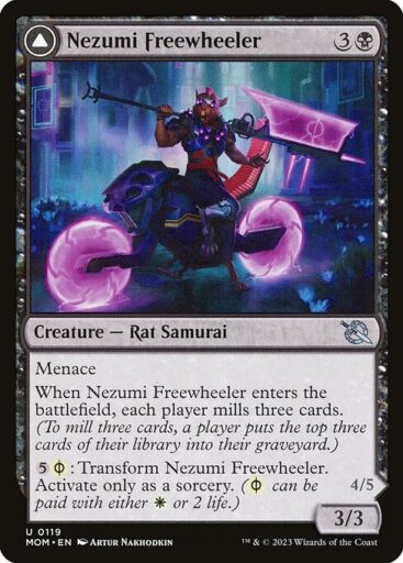 March of the Machine - 119 - Nezumi Freewheeler // Hideous Fleshwheeler - Uncommon - C - Non-foil