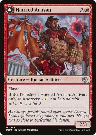March of the Machine - 143 - Harried Artisan // Phyrexian Skyflayer - Uncommon - C - Non-foil