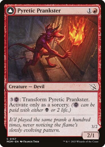 March of the Machine - 157 - Pyretic Prankster // Glistening Goremonger - Common - C - Non-foil