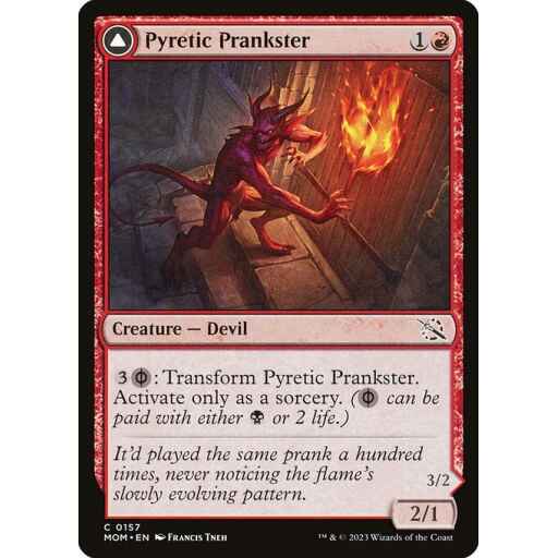 March of the Machine - 157 - Pyretic Prankster // Glistening Goremonger - Common - C - Non-foil