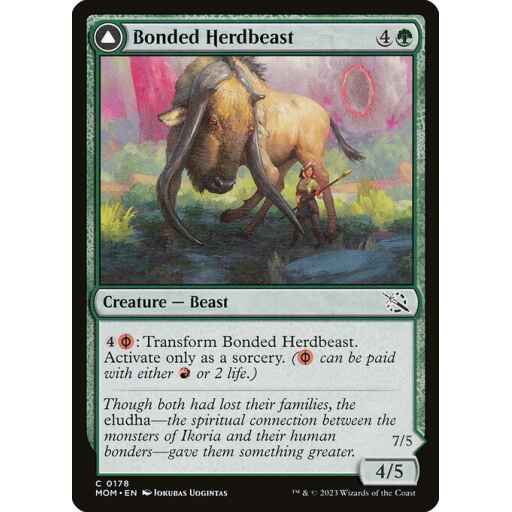 March of the Machine - 178 - Bonded Herdbeast // Plated Kilnbeast - Common - C - Foil
