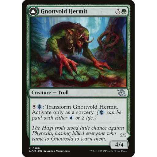 March of the Machine - 188 - Gnottvold Hermit // Chrome Host Hulk - Uncommon - C - Non-foil
