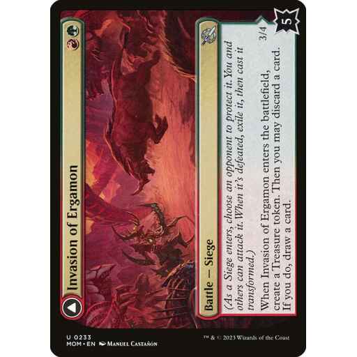March of the Machine - 233 - Invasion of Ergamon // Truga Cliffcharger - Uncommon - C - Foil