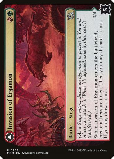 March of the Machine - 233 - Invasion of Ergamon // Truga Cliffcharger - Uncommon - C - Non-foil