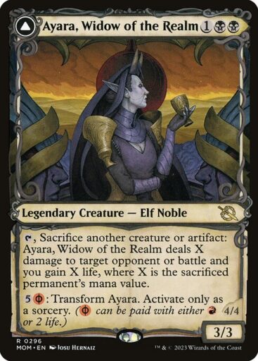 March of the Machine - 296 - Ayara, Widow of the Realm // Ayara, Furnace Queen - Rare - C - Non-foil