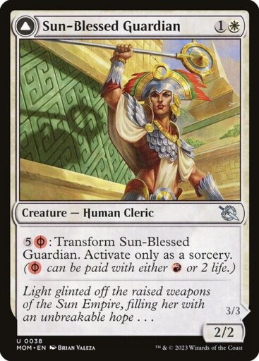 March of the Machine - 38 - Sun-Blessed Guardian // Furnace-Blessed Conqueror - Uncommon - C - Non-foil