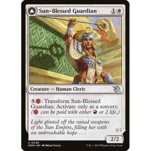 March of the Machine - 38 - Sun-Blessed Guardian // Furnace-Blessed Conqueror - Uncommon - C - Non-foil