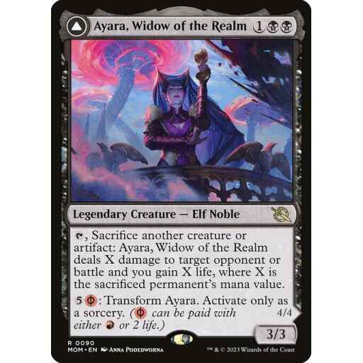 March of the Machine - 90 - Ayara, Widow of the Realm // Ayara, Furnace Queen - Rare - C - Foil