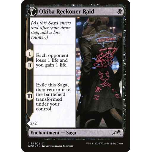 Kamigawa: Neon Dynasty - 117 - Okiba Reckoner Raid // Nezumi Road Captain - Common - C - Foil