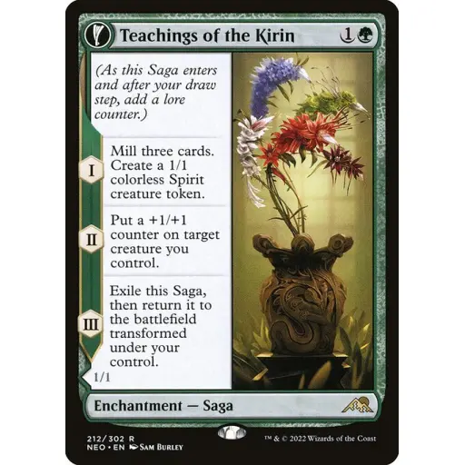 Kamigawa: Neon Dynasty - 212 - Teachings of the Kirin // Kirin-Touched Orochi - Rare - C - Foil