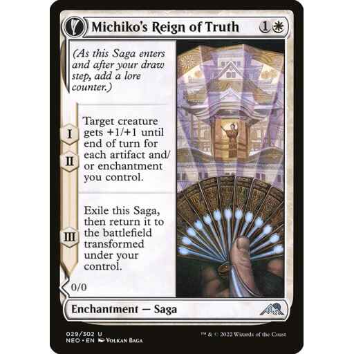 Kamigawa: Neon Dynasty - 29 - Michiko's Reign of Truth // Portrait of Michiko - Uncommon - C - Foil