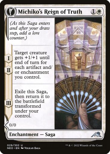 Kamigawa: Neon Dynasty - 29 - Michiko's Reign of Truth // Portrait of Michiko - Uncommon - C - Non-foil