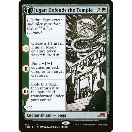 Kamigawa: Neon Dynasty - 359 - Jugan Defends the Temple // Remnant of the Rising Star - Mythic - C - Non-foil