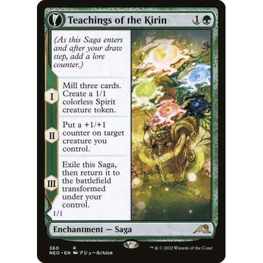 Kamigawa: Neon Dynasty - 360 - Teachings of the Kirin // Kirin-Touched Orochi - Rare - C - Foil