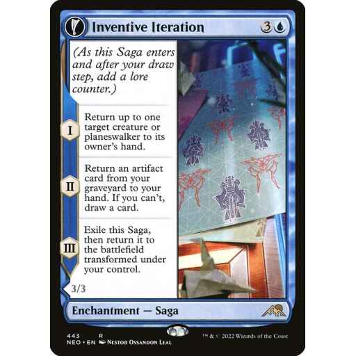 Kamigawa: Neon Dynasty - 443 - Inventive Iteration // Living Breakthrough - Rare - C - Non-foil