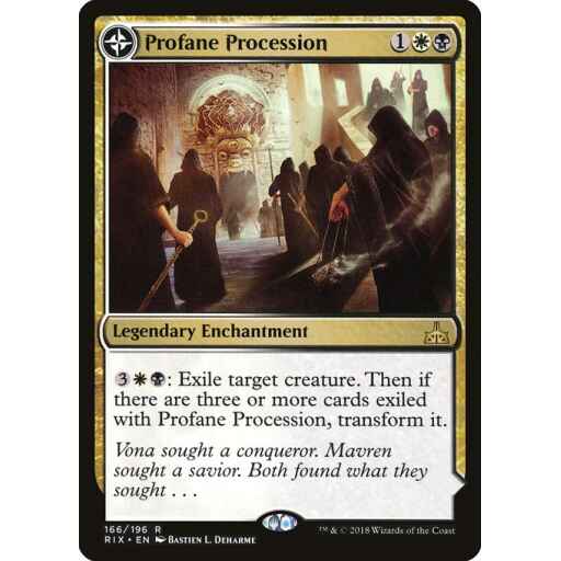 Rivals of Ixalan - 166 - Profane Procession // Tomb of the Dusk Rose - Rare - C - Non-foil
