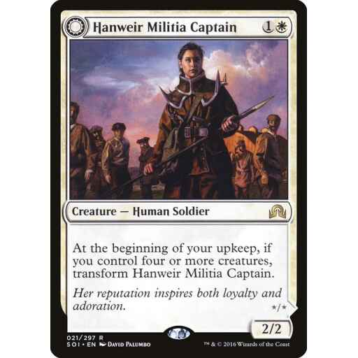 Shadows over Innistrad - 21 - Hanweir Militia Captain // Westvale Cult Leader - Rare - C - Non-foil