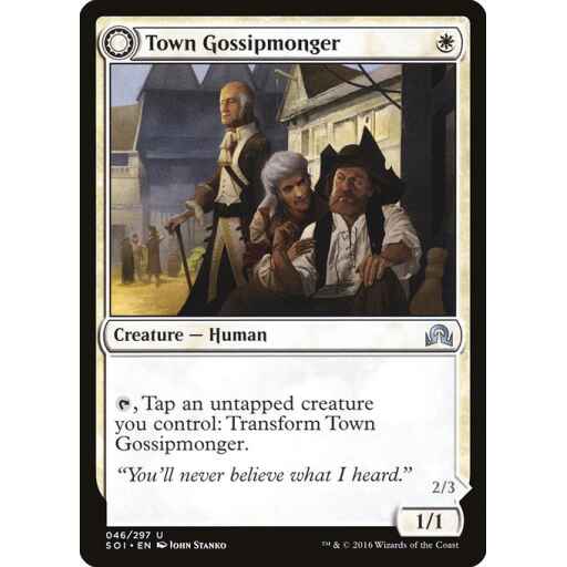 Shadows over Innistrad - 46 - Town Gossipmonger // Incited Rabble - Uncommon - C - Non-foil