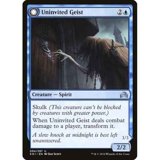 Shadows over Innistrad - 94 - Uninvited Geist // Unimpeded Trespasser - Uncommon - C - Non-foil