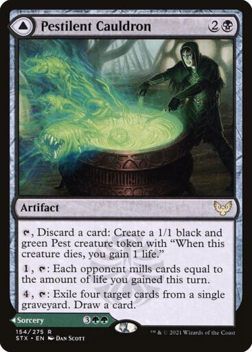 Strixhaven: School of Mages - 154 - Pestilent Cauldron // Restorative Burst - Rare - C - Non-foil