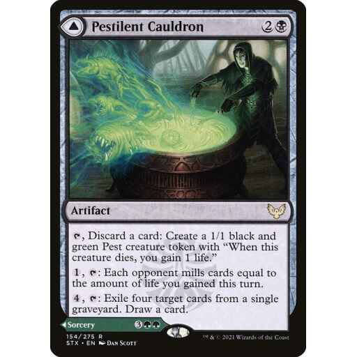 Strixhaven: School of Mages - 154 - Pestilent Cauldron // Restorative Burst - Rare - C - Non-foil