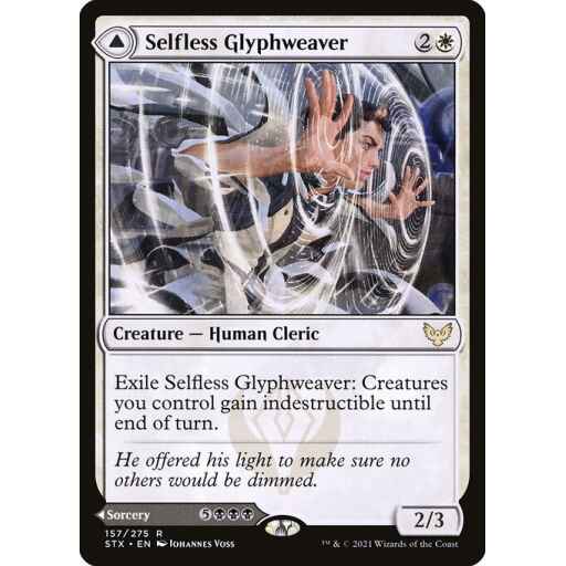Strixhaven: School of Mages - 157 - Selfless Glyphweaver // Deadly Vanity - Rare - C - Foil