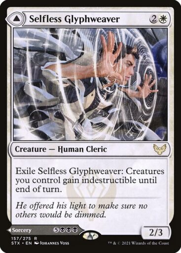 Strixhaven: School of Mages - 157 - Selfless Glyphweaver // Deadly Vanity - Rare - C - Non-foil