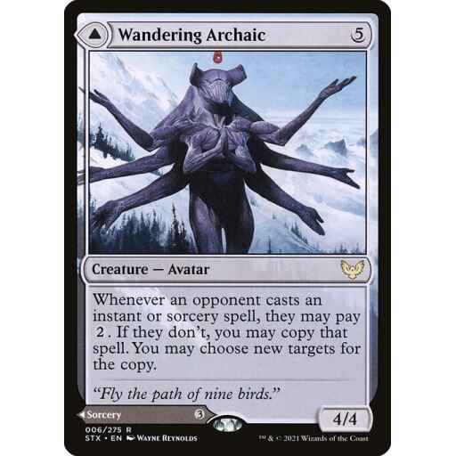 Strixhaven: School of Mages - 6 - Wandering Archaic // Explore the Vastlands - Rare - C - Non-foil