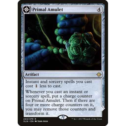 Ixalan - 243 - Primal Amulet // Primal Wellspring - Rare - C - Foil