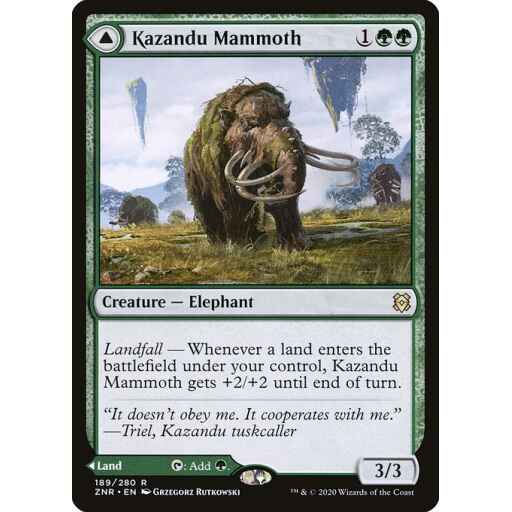 Zendikar Rising - 189 - Kazandu Mammoth // Kazandu Valley - Rare - C - Non-foil