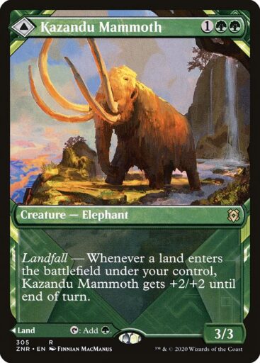 Zendikar Rising - 305 - Kazandu Mammoth // Kazandu Valley - Rare - C - Non-foil