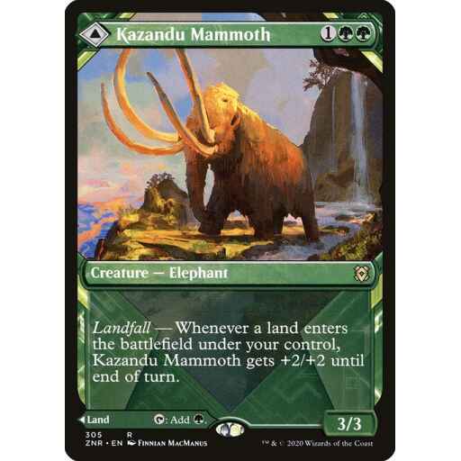 Zendikar Rising - 305 - Kazandu Mammoth // Kazandu Valley - Rare - C - Non-foil