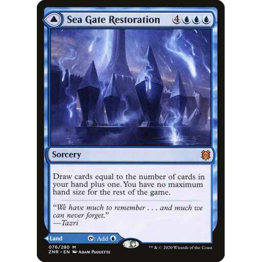 Zendikar Rising - 76 - Sea Gate Restoration // Sea Gate, Reborn - Mythic - C - Foil