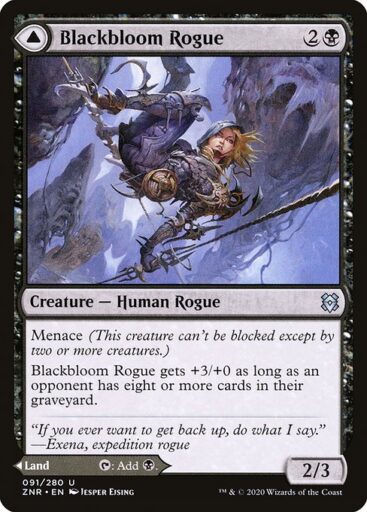 Zendikar Rising - 91 - Blackbloom Rogue // Blackbloom Bog - Uncommon - C - Non-foil